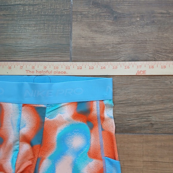 Nike‎ Pro Compression Shorts Mens Large Coral Blue Tight Fit Training Dri Fit - Picture 5 of 11